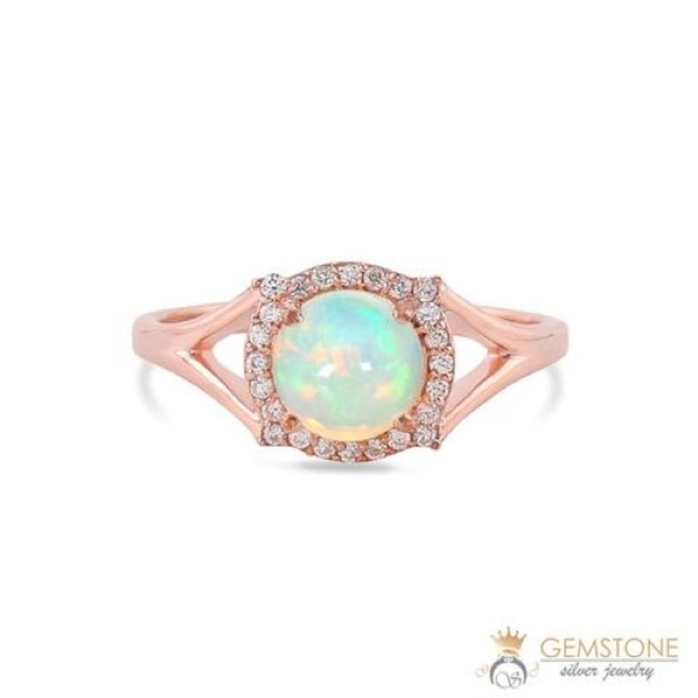 Vibrance - 14 kt rose gold opal ring